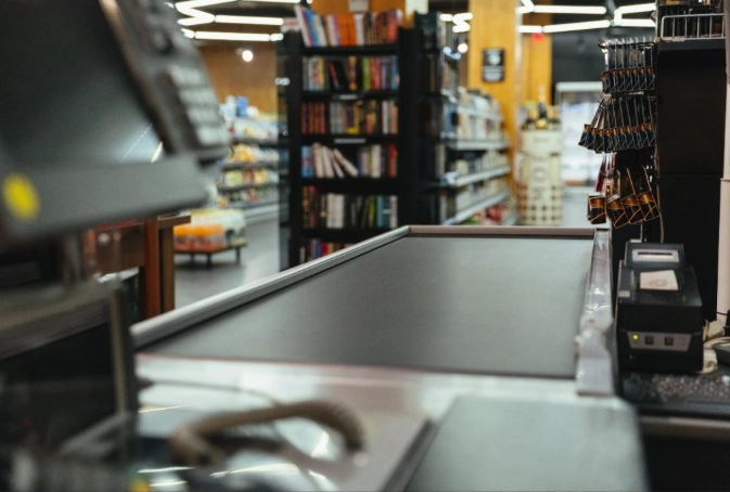 Black Matte PVC Conveyor Belt for Supermarket Checkout Counter