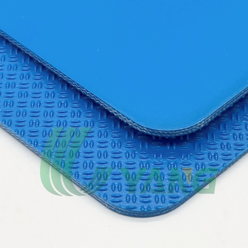 PU Conveyor Belt-Rice Pattern Top-For Beef Steak Production