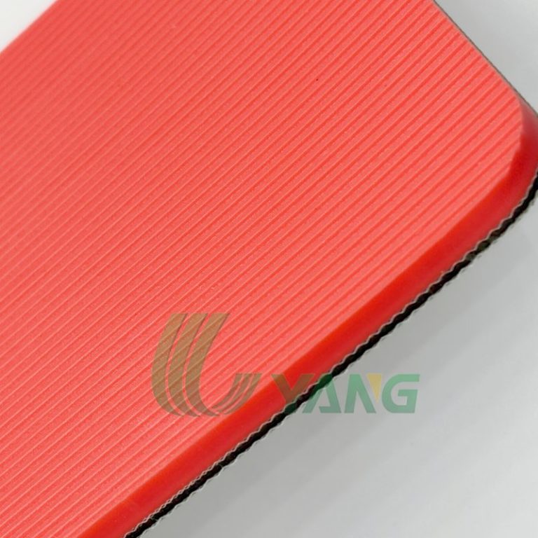 Red coated pvc belt