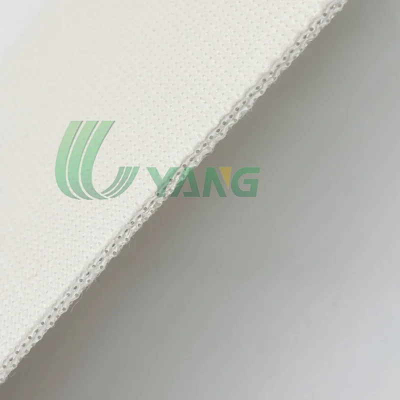 white canvas rubber conveyor belt